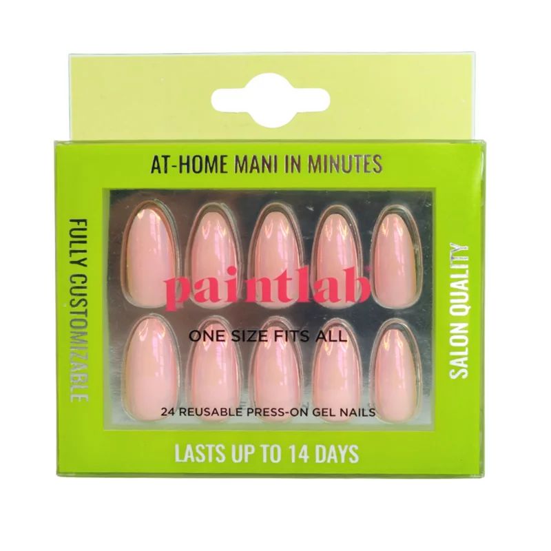 PaintLab Pink Glazed Reusable Press-On Gel Nails Kit, Pink, 24 Count | Walmart (US)