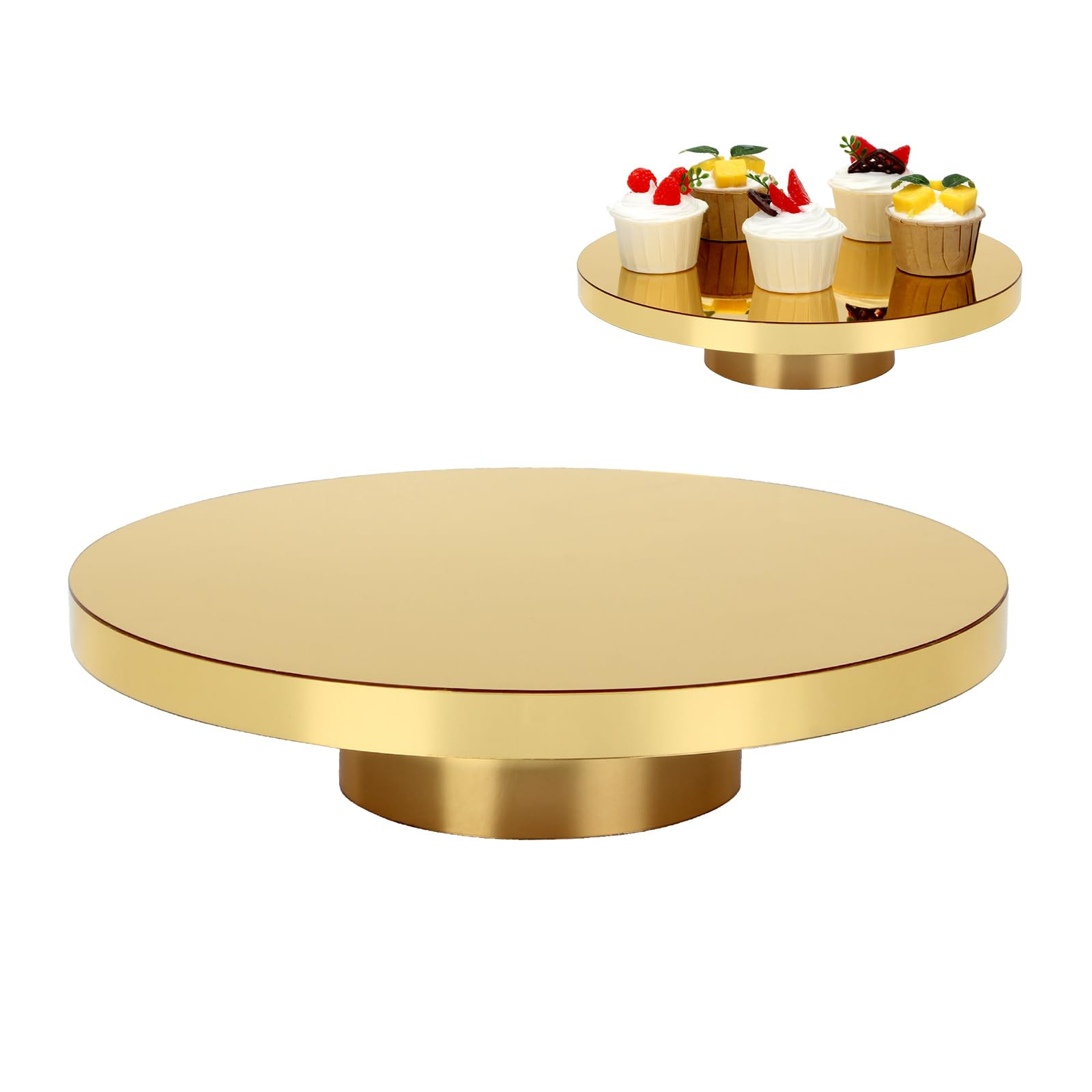 11.8''Gold Cake Stand, Round Dessert Table Display Holder, Acrylic Cake Tray Serving Platter for ... | Amazon (US)