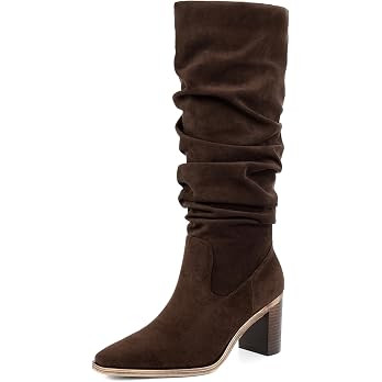 Women Knee High Boots Chunky Heel Tall Fall Boots | 2.95" Heel, Square Toe and Side Zipper, For D... | Amazon (US)