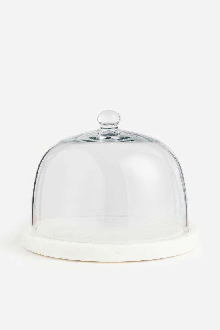 Glass Dome with Marble Base - White - Home All | H&M US | H&M (US + CA)