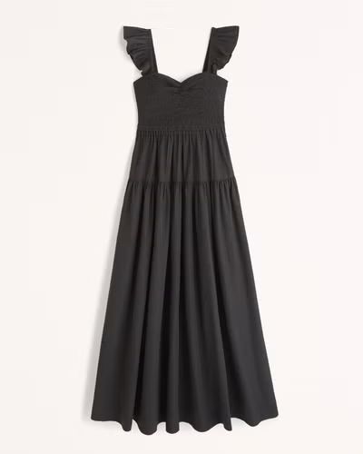 Women's Ruffle Strap Smocked Maxi Dress | Women's Dresses & Jumpsuits | Abercrombie.com | Abercrombie & Fitch (US)