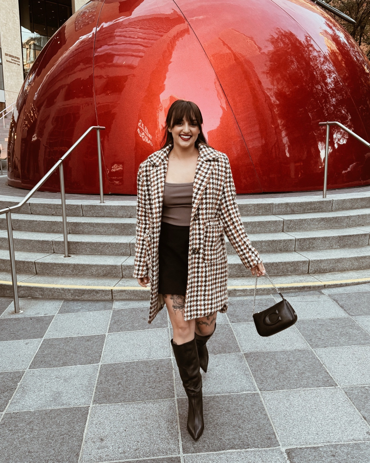 Date night 🥂 coat from Nasty Gal size small. Shirt is wild fable size small, skirt is AF Scarlett mini skort size small. Shoes Steve Madden Lucid Black leather boot, purse is Coach Nolita 19 with signature quilting

#LTKSeasonal #LTKBeauty #LTKHoliday