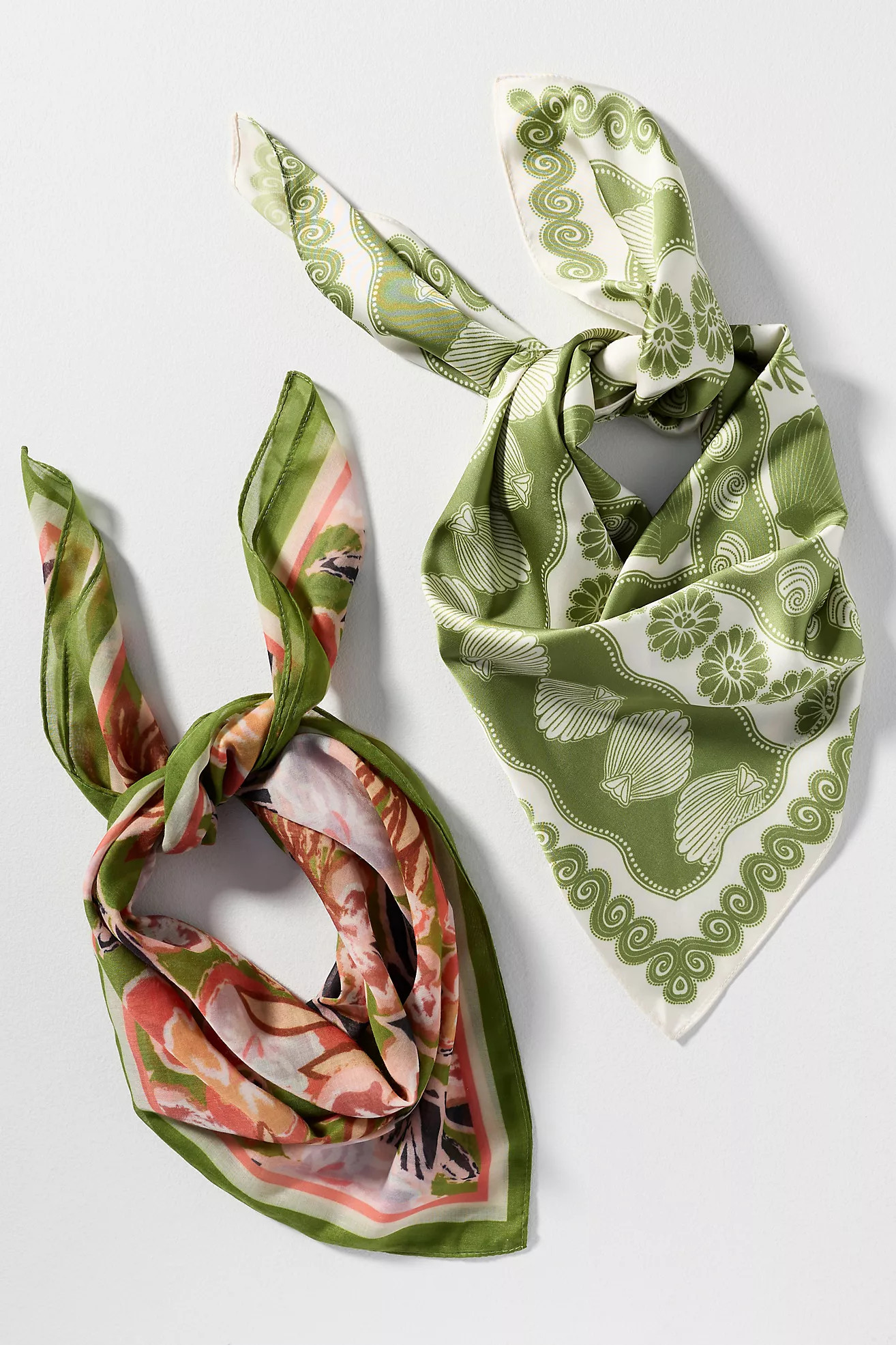Neutral Patterned Hair Scarves, Set of 2 | Anthropologie (US)