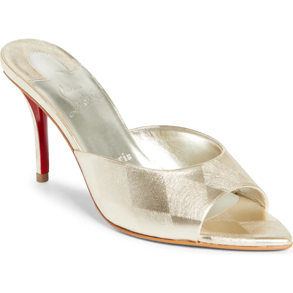 Christian Louboutin Miss Z Metallic Pointed Toe Sandal in Platino Chiaro at Nordstrom, Size 6.5Us | Nordstrom