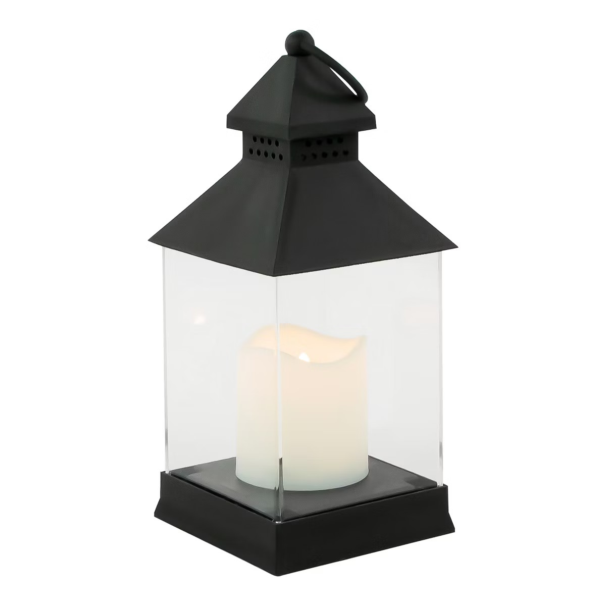 Northlight 9.5" Black Candle Lantern with Flameless LED Candle | Target