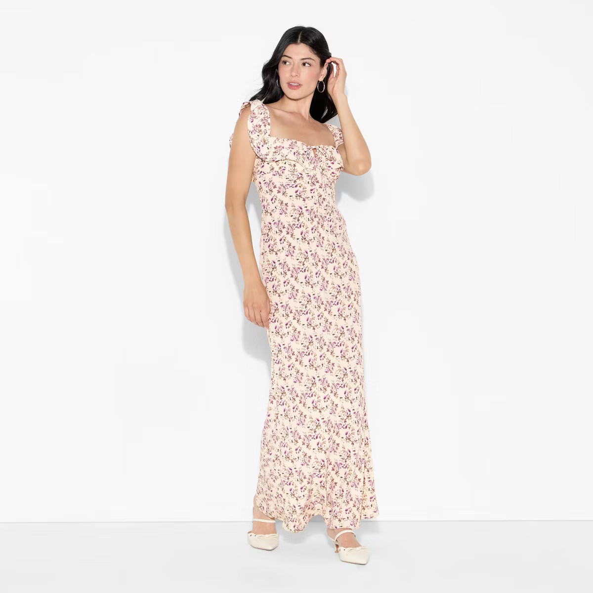 Women's Flounce Sleeve Maxi Empire Waist Dress - Wild Fable™ | Target