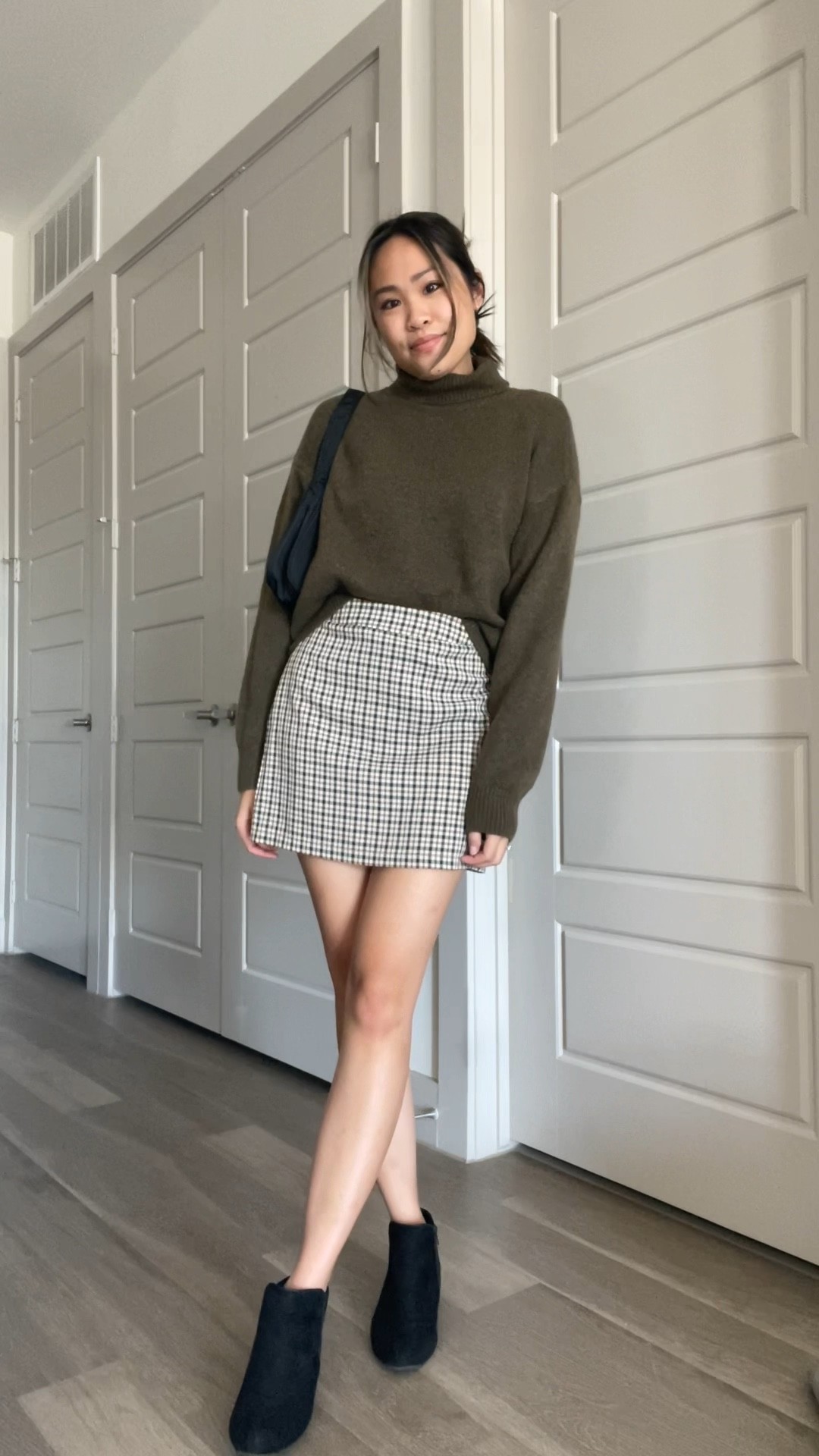 Styling a green turtleneck sweater 4 different ways, fall outfit ideas, fall outfit inspo, turtleneck, sweater, mini skirt, abercrombie jeans, wide leg pants

#LTKunder100 #LTKstyletip #LTKSeasonal