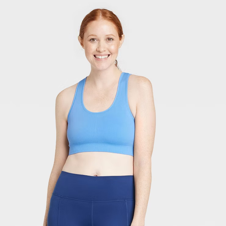 Women's Medium Support Seamless Racerback Midline Sports Bra - All in Motion™ | Target