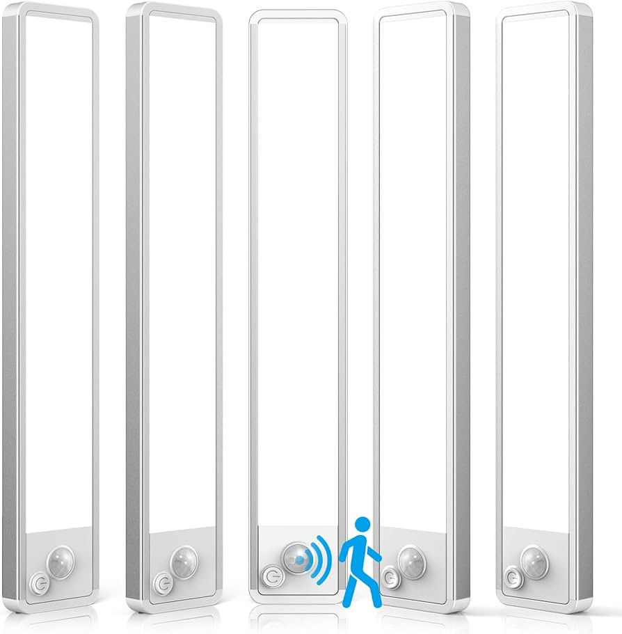 5 Pack Under Cabinet Lighting Wireless 2200maAh Rechargeable LED Motion Sensor Magnetic Light Ind... | Amazon (US)