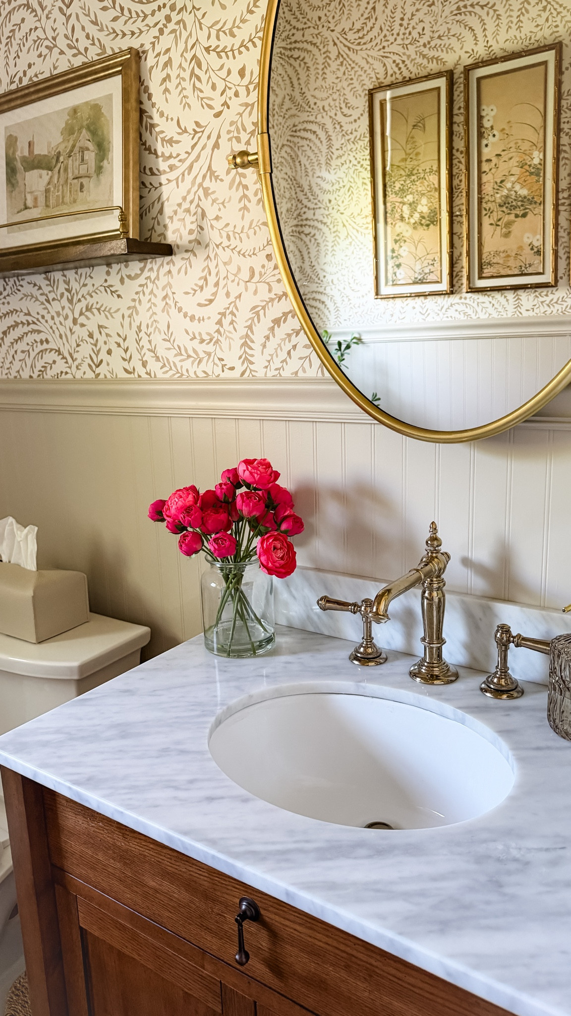 Why is this faux hearth and hand arrangement so pretty 😭. Perfect in our powder room for spring/summer. 

#LTKSeasonal #LTKHome #LTKMothersDay