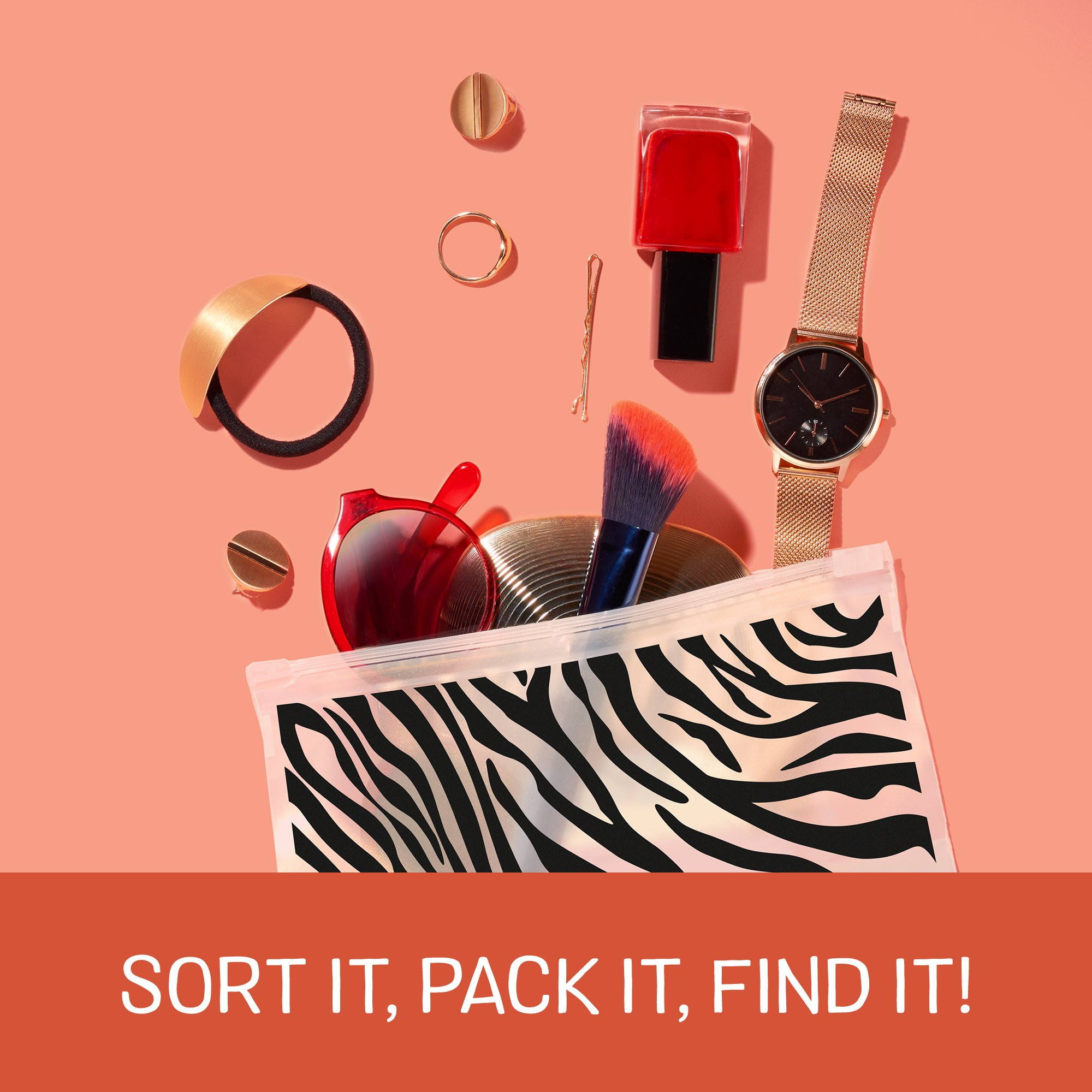 Ziploc Brand Chic Collection Accessory Bags (5 Essential and 5 Skinny), 10 Total Bags | Walmart (US)