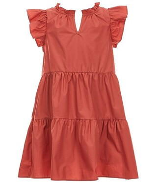 Big Girls 7-16 Ruffle Cap Sleeve A-Line Tiered Dress | Dillard's