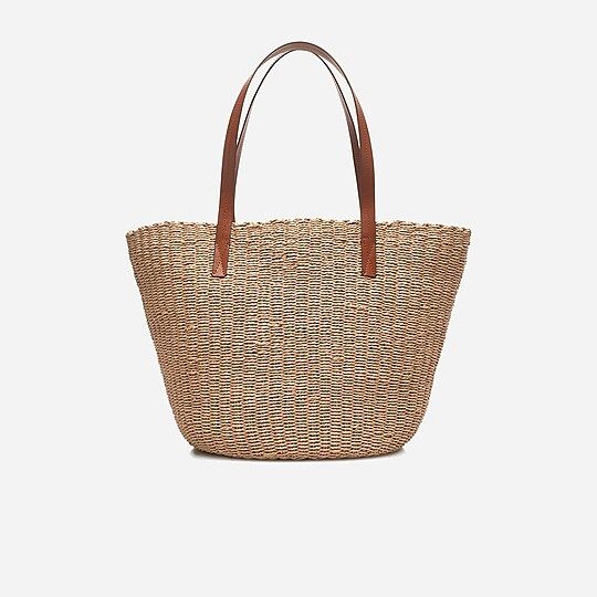 Woven straw market tote | J.Crew US