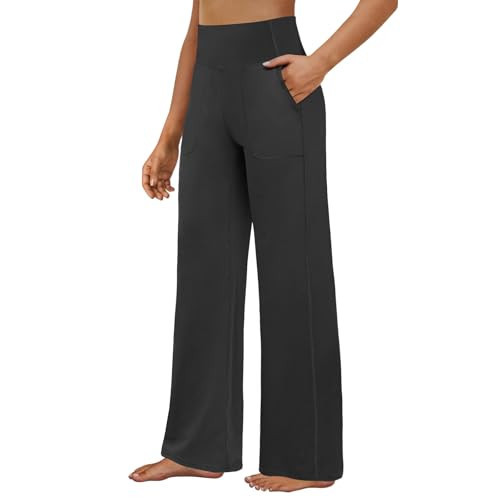 Amazon.com: FireSwan Yoga Pants Women Wide Leg Pants High Waist Stretch Dress Loose Casual Lounge... | Amazon (US)