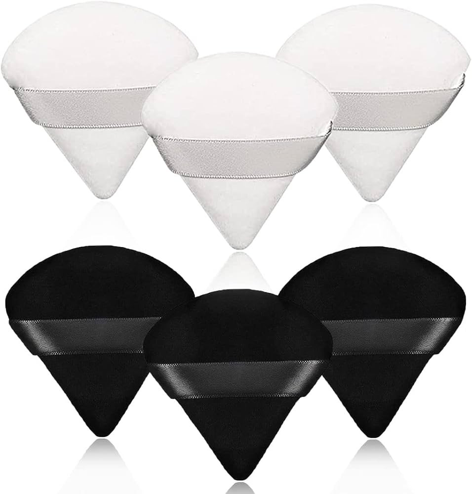 6 Pcs Powder Puff Face Makeup Puffs ,Triangle Wedge Shape Soft Velour Powders Puffs for Loose Min... | Amazon (US)