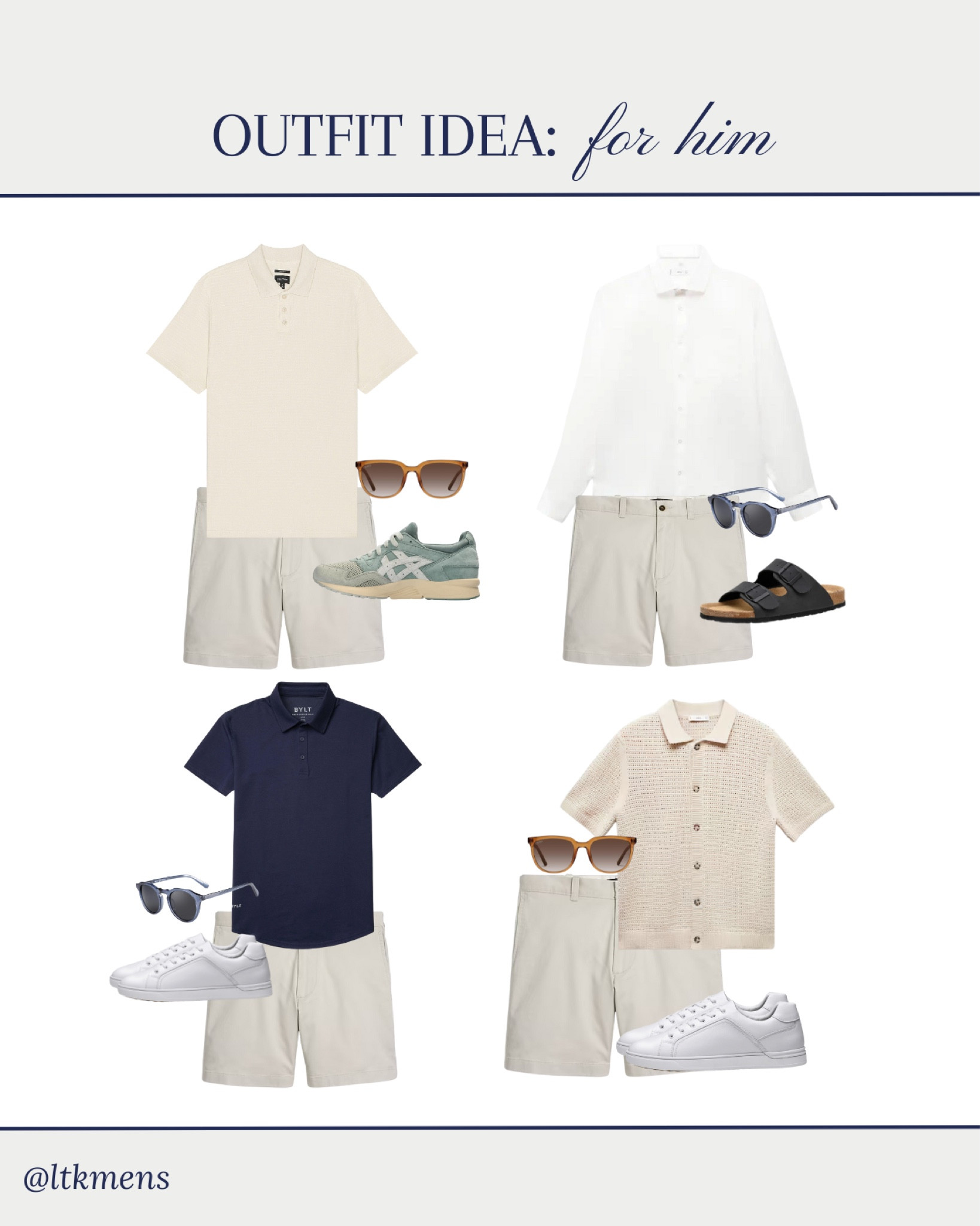 3 ways to style khaki shorts for men 

More on @LTKMENS

Summer capsule wardrobe for men, travel outfit, europe outfits, outfits for him, guys outfits, shorts outfit, 

#liketkit #LTKfit #LTKunder50 #LTKunder100 