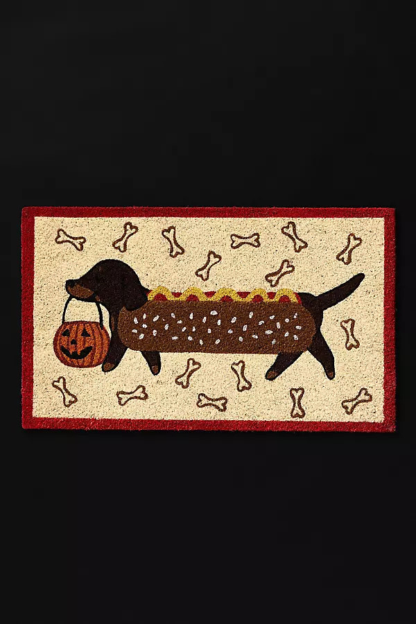 Dachshund Hot Dog Coir Doormat | Anthropologie (US)