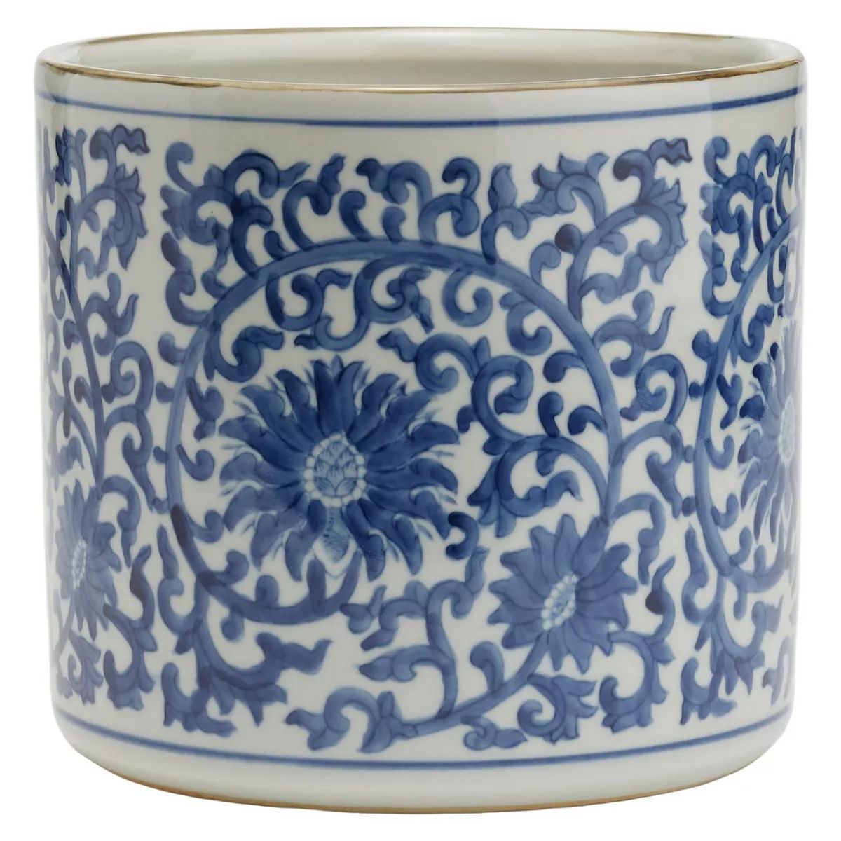 Blue and White Lotus Flower Vase Planter | Kohl's