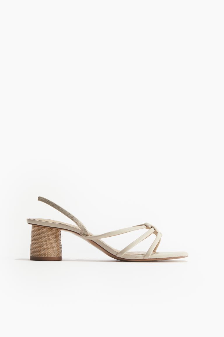 Strappy Heeled Sandals - Light beige - Ladies | H&M US | H&M (US + CA)