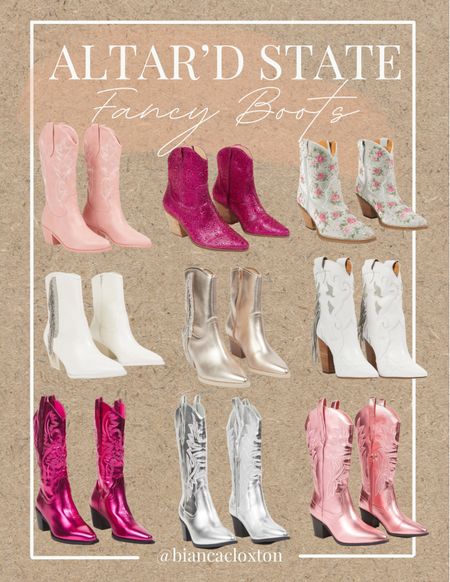 Altar’d State Boots || Concert Boots, Country Concert, Pink Boots, Silver Boots, White Boots, Fringe Boots, Beaded Boots, Cowgirl Boots, Cowboy Boots 



#LTKstyletip #LTKFind #LTKshoecrush