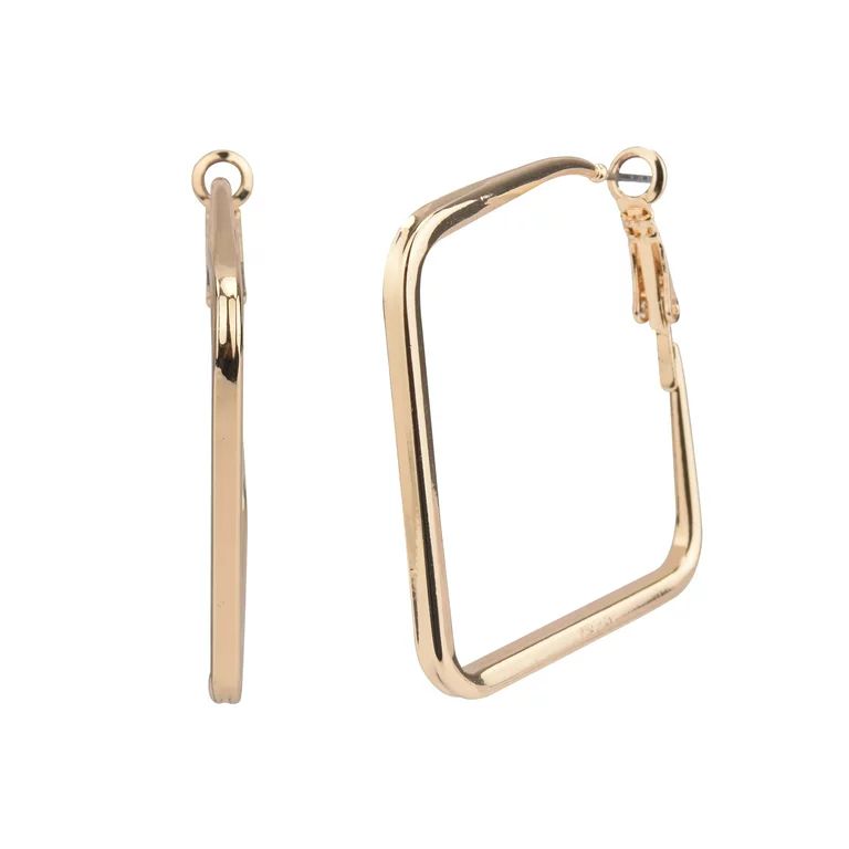 Time And Tru Eb Gold Square Hoop | Walmart (US)