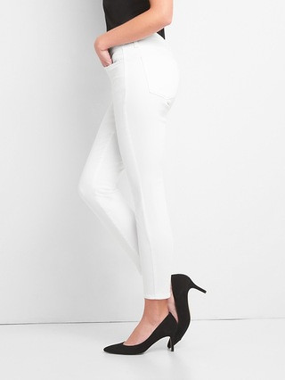 Gap Womens Mid Rise Curvy True Skinny Jeans (White) Optic White Size 24 | Gap US