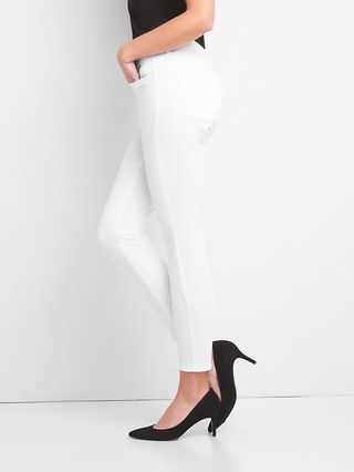 Gap Womens Mid Rise Curvy True Skinny Jeans (White) Optic White Size 24 | Gap US