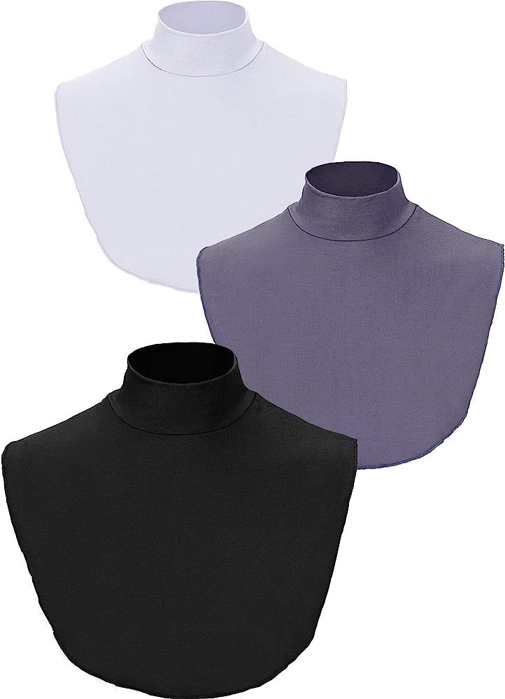 3 Pieces Fake Collar Detachable Turtleneck Top Half Blouse Dickey Collar for Girls Women | Amazon (US)