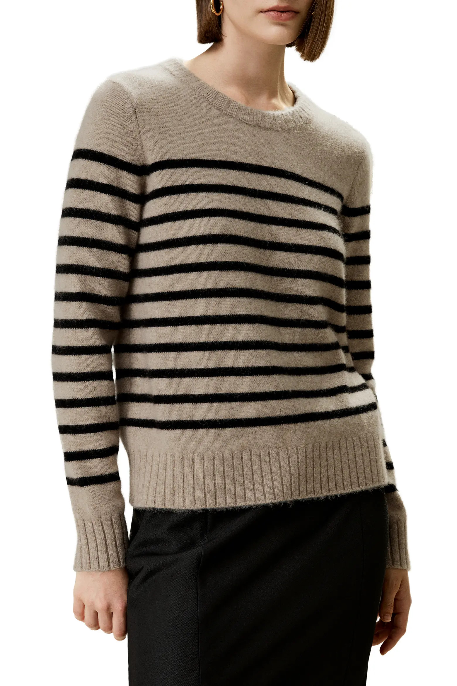 Women's Striped Round Collar Cashmere Sweater (Women) | Nordstrom | Nordstrom