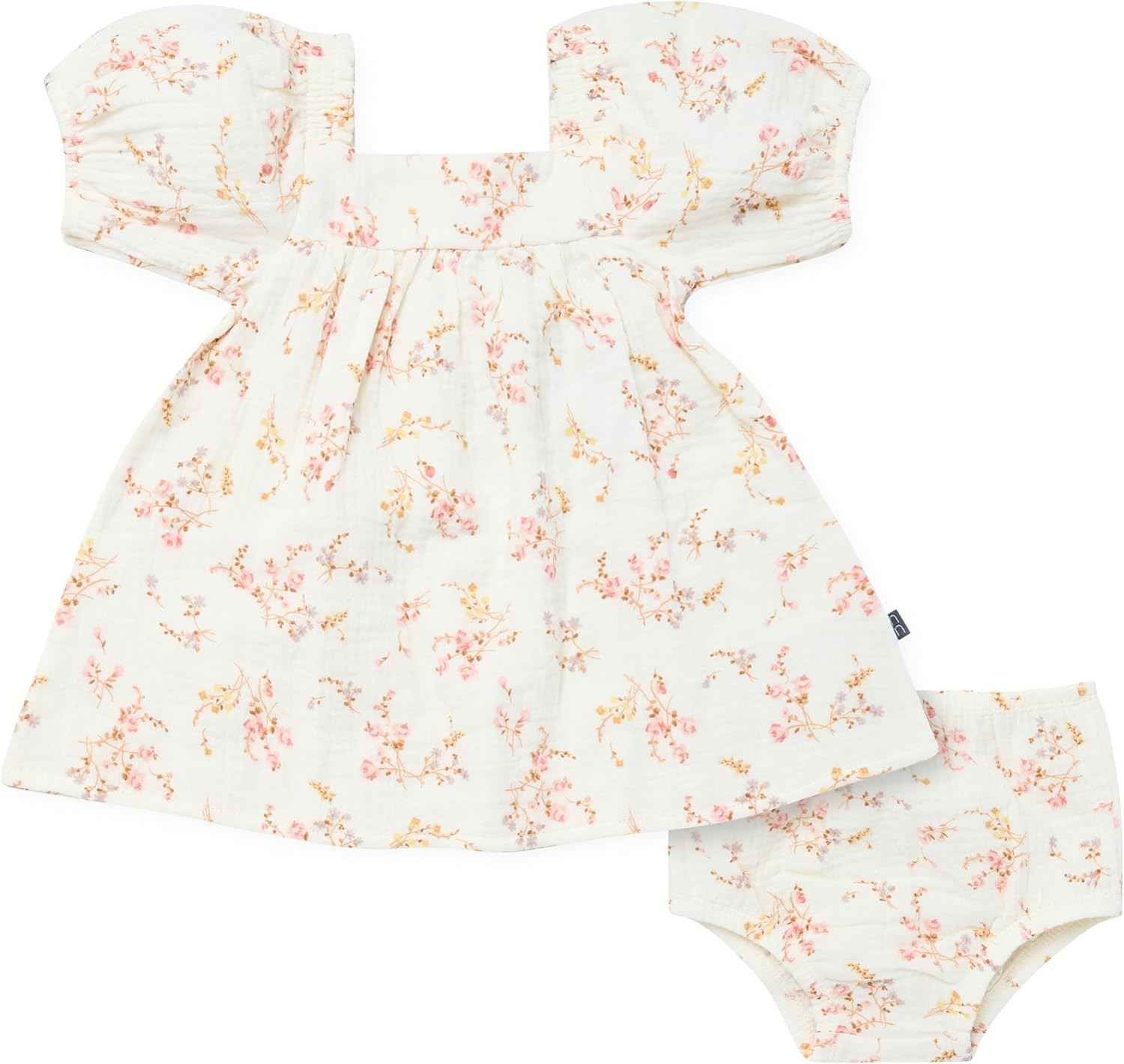 Modern Moments by Gerber Baby Girls' 2-piece Puffed Sleeve Dress & Diaper Cover Set | Amazon (US)