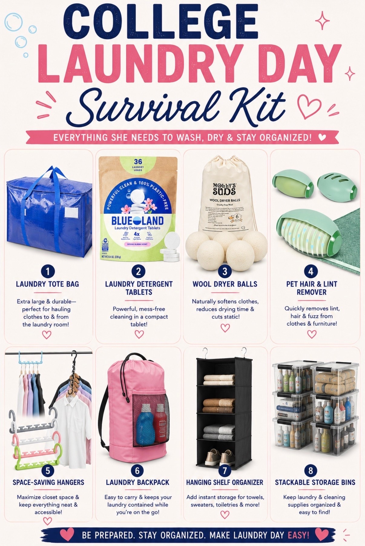 Laundry day doesn’t have to be a struggle. 🧺✨

These are the college laundry essentials that make life so much easier—from a durable laundry tote and mess-free detergent tablets to wool dryer balls, space-saving organizers, and storage bins that keep everything in one place.

A few smart products now can save time, space, and stress all semester long. 💙

🛒 Save this post for move-in day and shop all of my favorite dorm laundry essentials through the link in my bio!

#DormLaundry #CollegeLaundry #DormRoomEssentials #CollegeMoveIn #DormOrganization

#LTKU #LTKmomlife #LTKHome
