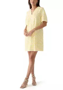 Women's Elbow Sleeve V-Neck Chevron Dress | Belk