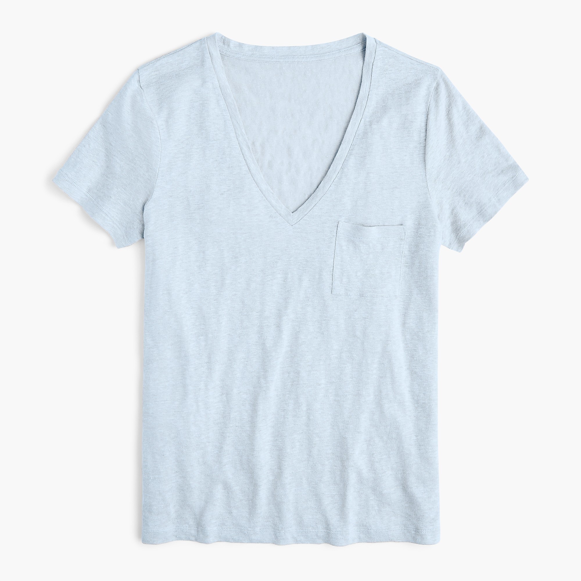 Linen V-neck pocket T-shirt | J. Crew US