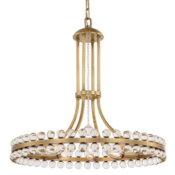 Clover 8 Light Aged Brass Chandelier - 22.5'' W x 22.5'' H | Bed Bath & Beyond