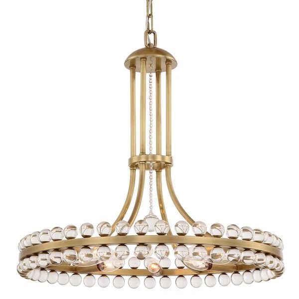 Clover 8 Light Aged Brass Chandelier - 22.5'' W x 22.5'' H | Bed Bath & Beyond