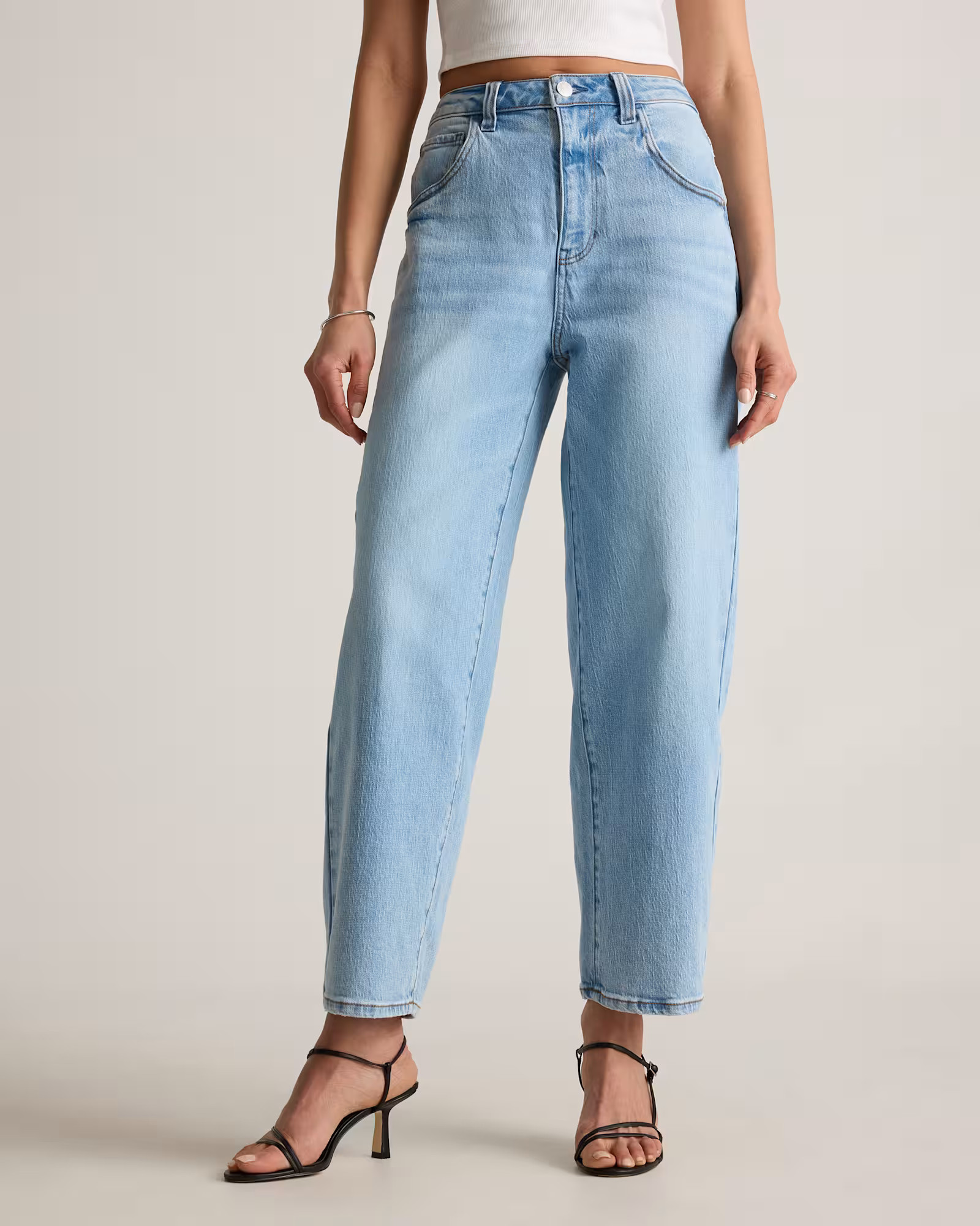 Bella Stretch Barrel Jeans | Quince