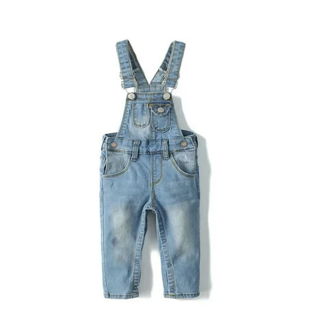 KIDSCOOL SPACE Baby Boy Girl Jean Overalls Toddler Slim Cute Denim Dungaree light Blue 18-24 Months | Walmart (US)