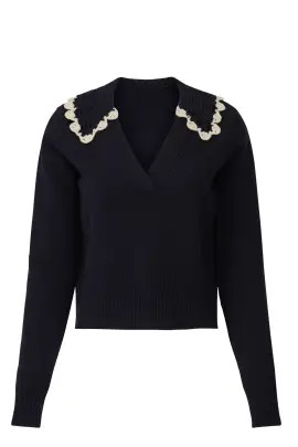 Jill Collared Sweater | Rent the Runway