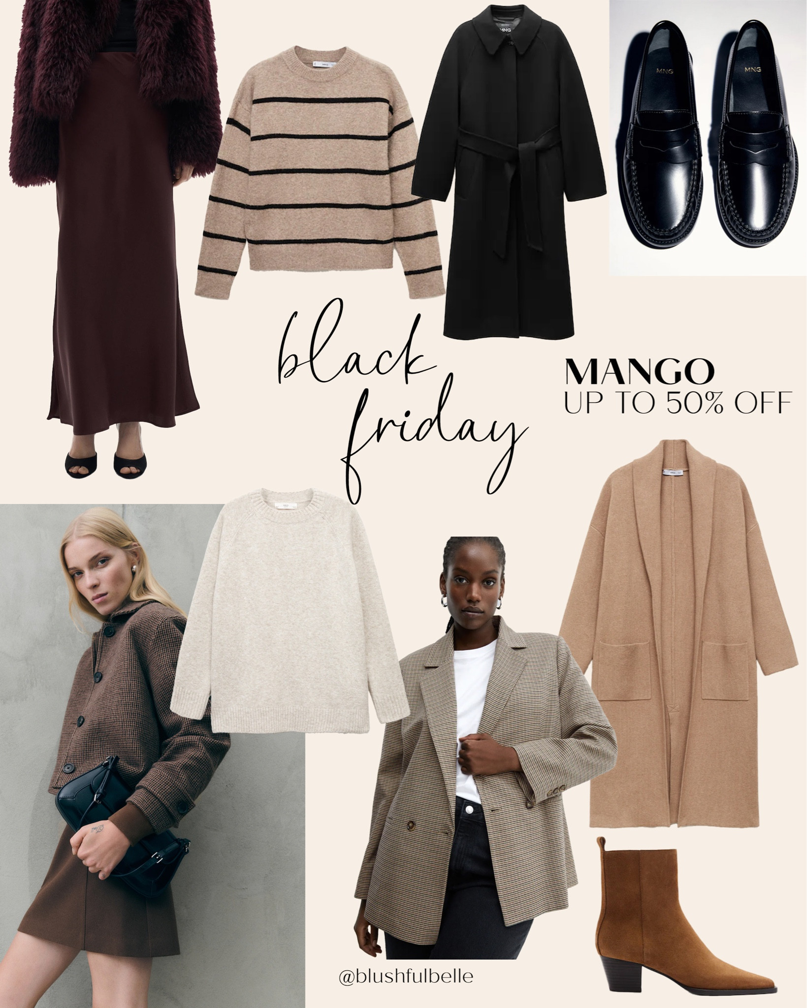 My fave Black Friday deals from Mango!! I have several of these pieces like the satin skirt, plaid blazer, and the cozy coatigan 🫶🏻 linked some other items I’m eyeing in my cart! 

#LTKHoliday #LTKSaleAlert #LTKCyberWeek
