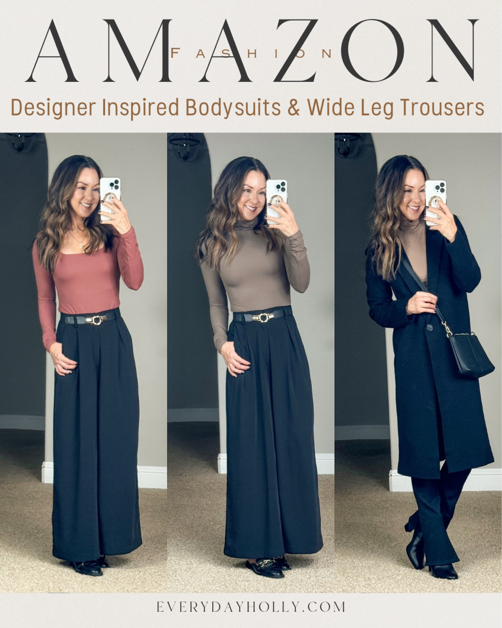 Designer Inspired Looks

I am wearing size XS long sleeve square neck bodysuit in marsala and mock neck bodysuits in mocha and taffy. Trousers XS short !

Designer inspired trousers  women’s fashion  fall fashion  business casual  workwear  work outfits  petite friendly  EverydayHolly

#LTKSeasonal #LTKStyleTip #LTKWorkwear