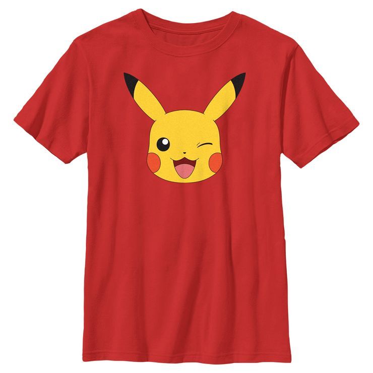 Boy's Pokemon Pikachu Wink Face T-Shirt | Target