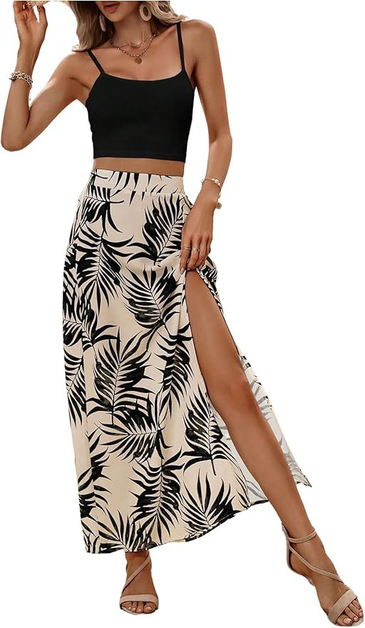 GORGLITTER Women's Vacation Cruise Beach Summer Going Out Outfits Cami Crop Tops and Tropical Pri... | Amazon (US)