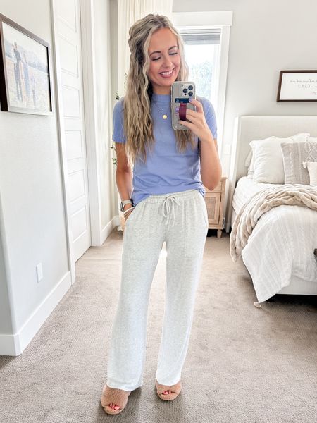 Cozy lounge pants with a purple tee from Target 💜 Shirt is on sale for $4.20!

Pants: wearing XS
Top: wearing small

#LTKstyletip #LTKfindsunder50 #LTKsalealert