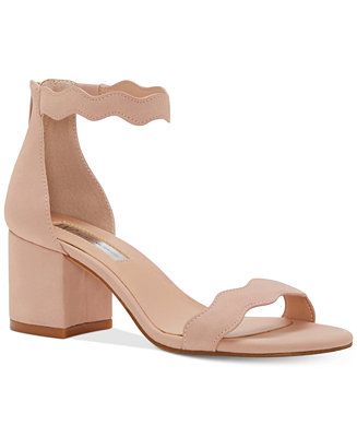 INC International Concepts Hadwin Scallop Block-Heel Sandals, Only at Macy's | Macys (US)