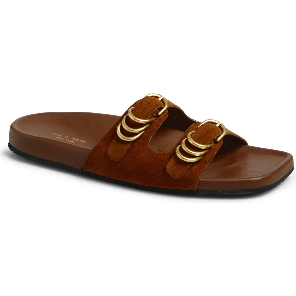 rag & bone Rue Slide Sandal in Brown Suede at Nordstrom, Size 35 | Nordstrom