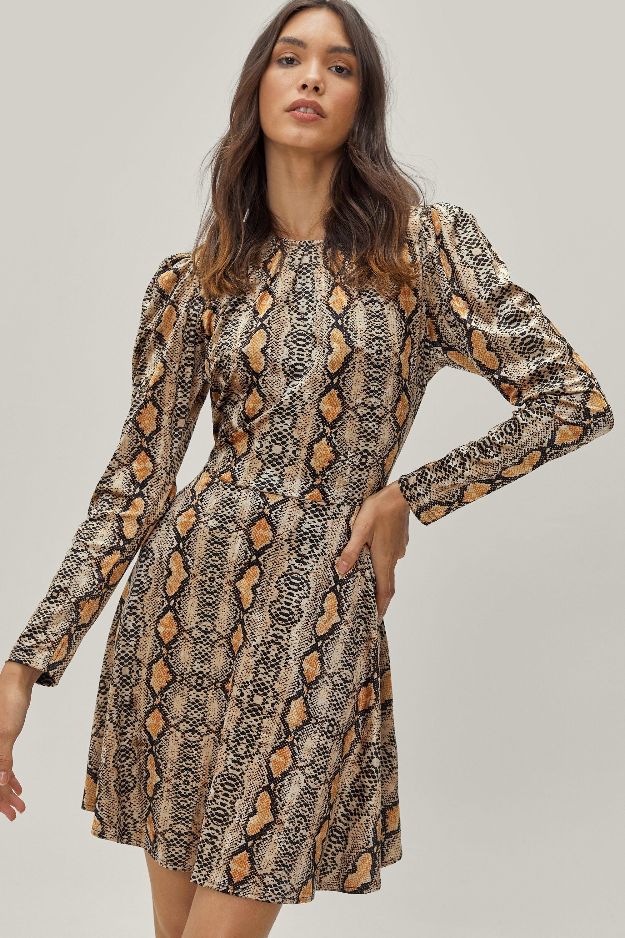 Snake Printed Velvet Midi Dress | NastyGal (UK, IE)