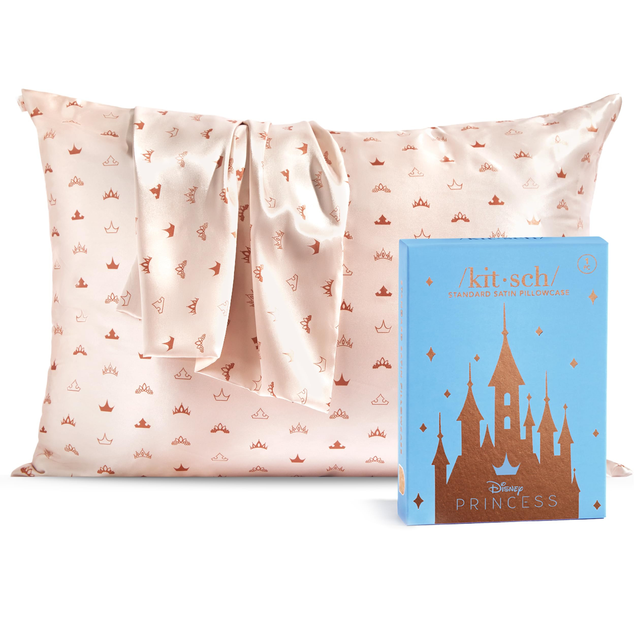 Kitsch & Disney Desert Crown Satin Pillowcase with Zipper – Soft Cooling, Better Than Silk Pill... | Amazon (US)