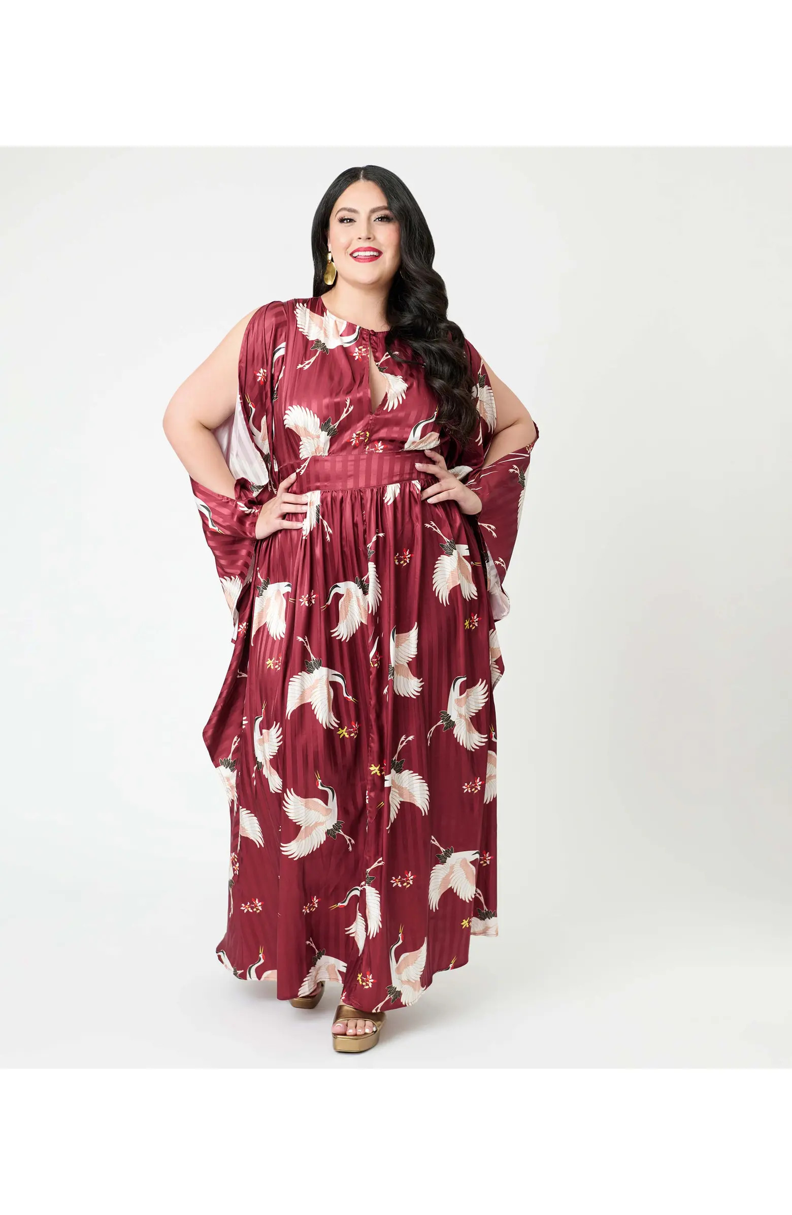 Plus Size 1960s Flutter Sleeve Caftan | Nordstrom