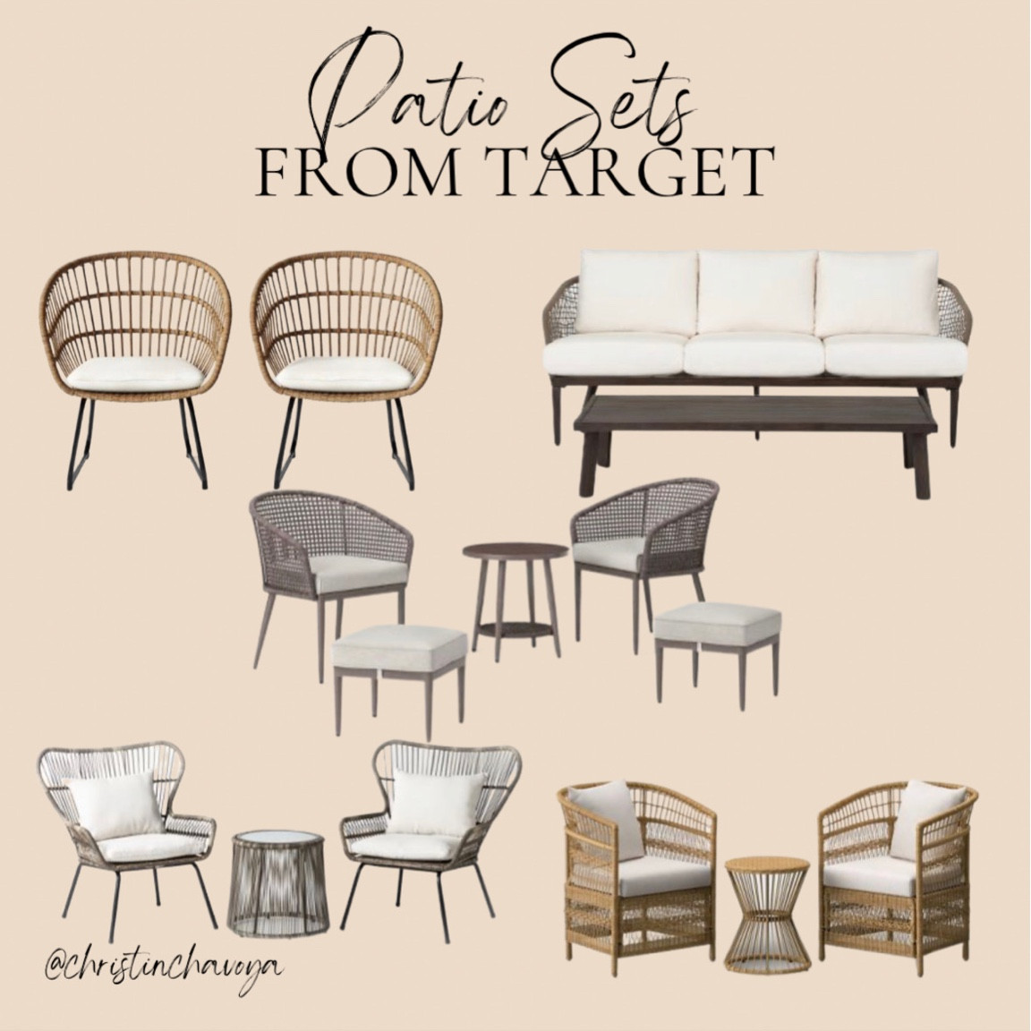 Great patio sets from target currently!

Patio furniture. Porch furniture. Outdoor furniture.

#LTKhome #LTKstyletip #LTKSeasonal
