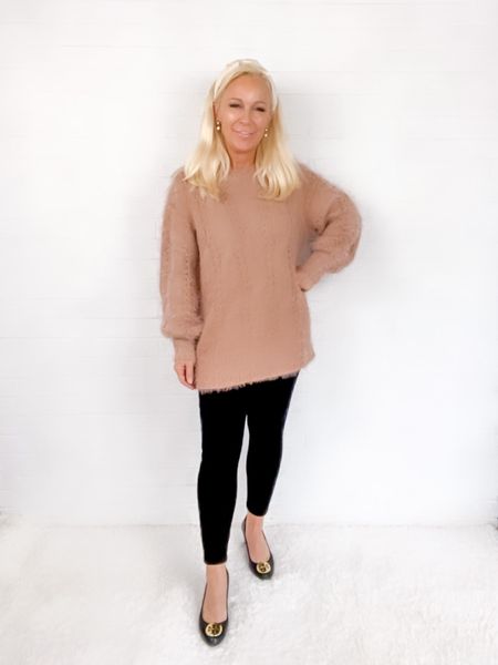 Camel fuzzy sweater with black ankle jeans & wedge heels. 

Casual Outfit / Winter Outfit / Midlife / Over 40 / Over 50

#LTKstyletip #LTKSeasonal #LTKunder50